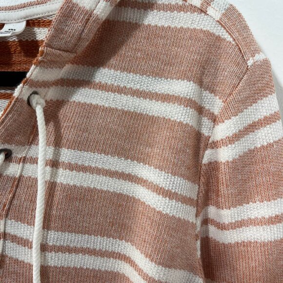 Roxy Y2K Laid Back Surf Style Striped Hooded Casual Comfy Sweatshirt [size M] - Picture 4 of 10